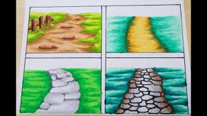 Cara Mewarnai Berbagai Macam Jalanan Menggunakan Crayon Greebel Oil Pastel Pelajaran Seni Seni Krayon Easy Drawing Tutorial