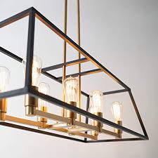 Lamp and kitchen islands are more than functional objects. Artika Car36 On Rectangular 8 Pendant Light Fixture Kitchen Island Chandelier With A Steel Black And Gold Finish Age Farmhouse Goals