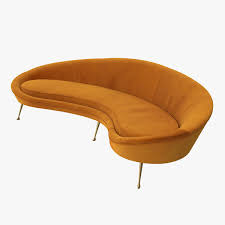 Before you purchase a small, curved sectional sofa, it's a good idea to take measurements of the area where you plan to. Vintage Style Curved Sofa Gelb 3d Modell Turbosquid 1227312