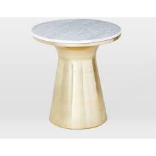 West Elm Marble Topped Pedestal Side Table 280 Liked On Polyvore Featuring Home Furniture White Marble Side Table Marble Side Tables Pedestal Side Table