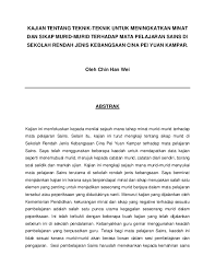Contoh kajian tindakan bahasa inggeris sekolah rendah. Doc Kajian Tentang Teknik Teknik Untuk Meningkatkan Minat Dan Sikap Murid Murid Terhadap Mata Pelajaran Sains Di Sekolah Rendah Jenis Kebangsaan Cina Pei Yuan Kampar Jems Zulkipli Academia Edu