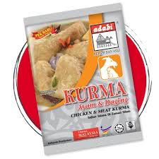 250gm (1 packet) adabi chicken & meat kurma (add water and mix into a paste) 3.5 kg chicken or meat 630ml (3 ½ cups) coconut milk 180ml (1 cup) cooking oil 3240ml (18 cups) water 8. Chicken And Meat Kurma Curry Powder Adabi