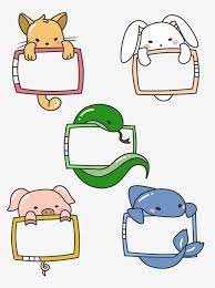 Cute Animal Cartoon Border Set Illustration Png And Psd Cartoon Animals Art Drawings For Kids Hand Painted Pet