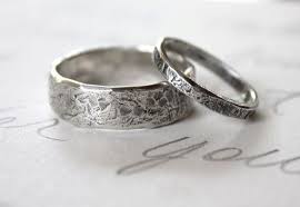 Rustic Matching Wedding Band Set His Hers Wedding Ring Bands Silver Wedding Rings Rustic Wedding Bands