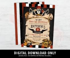Pirate Invitation, Pirate Birthday Invite, Pirate Party Invitation,  Vintage, Boy Pirate Invite, Ahoy Matey, Chalkboard, Skull Invite DIGITAL