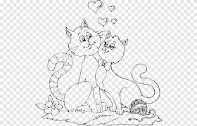 Print all of our kitten pages for free. Cat Coloring Book Valentine S Day Kitten Colouring Pages Cat Png Pngegg