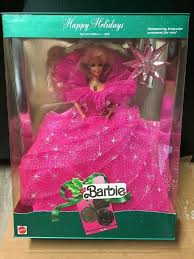 1990 Happy Holidays Barbie Special Edition 3rd In Series W Shipper Ebay Holiday Barbie Dolls Holiday Barbie Happy Holidays Barbie
