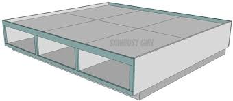 Find the right plan for your next woodworking project. Cal King Platform Storage Bed Free Plans Sawdust Girl Diy King Bed Frame Diy Storage Bed Bed Frame Plans