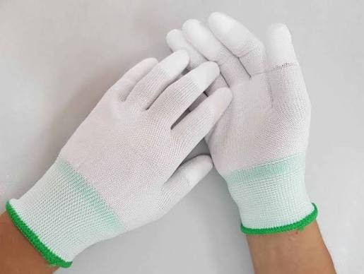 Găng Tay Phủ Ngón Pu Trắng - Sử Dụng Sợi Poly White