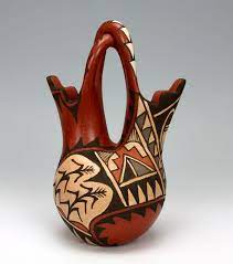 Jemez Pueblo American Indian Pottery Wedding Vase 1 Juanita Fragua American Indian Pottery Pueblo Pottery Pottery