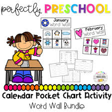 Monthly Word Wall Calendar Pocket Chart Activity Bundle