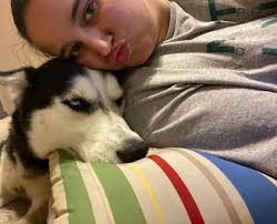 Miss Shadow enjoying the snow at least one of us enjoy it lol