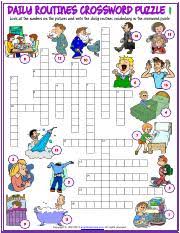 Means of transport otros contenidos: Daily Routines Vocabulary Esl Crossword Puzzle Worksheets For Kids Daily Routines Crossword Puzzle 1 Look At The Numbers On The Pictures And Write Course Hero