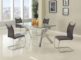 Exclusive furniture has seven beautiful locations across metro houston to serve you. Fashionable Rectangular Glass Top Leather Kitchen Dinette Sets Houston Texas Chintaly Ella Nadine