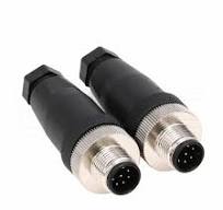 M12 8 Pin Male Connector 12mm A Code IP67 30V 2A AC/DC Industrial Circular  Co...