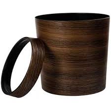 There's a trash can for everyone's needs: Gowa Waste Bins Hipsteen Retro Style Pressing Ring Plastic Trash Can Household Office Mimetic Wood Grain Garbage Bin Kitchen