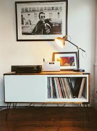 Record Player Stand From Ikea Besta And Pallet Wood Ikea Hackers Record Room Record Player Stand Ikea Living Room Diy