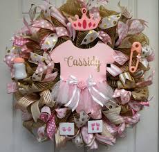 Gold And Pink Baby Wreath Baby Shower Wreath Baby Girl Wreath Girl Wreath Baby Gift Baby Door It S Baby Shower Wreath Baby Shower Bouquet Baby Wreath Girl
