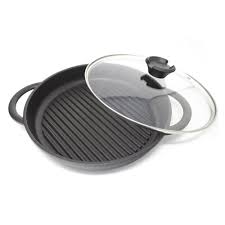 Cast iron griddle pans are usually made of one lump of molded iron. The Whatever Pan Cast Aluminium Griddle Pan With Glass Lid Jean Patrique Professional Cookware