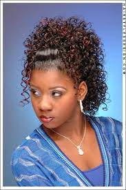Curly Ponytail And Bump Bangs Black Weave Hairstyles Hair Styles Black Wedding Hairstyles Teenage Hairstyles