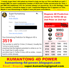 Kumantong 4d Power Testimonials Strike Magnum 4d Prediction On Toto 4d 2nd Prize On 2nd Try