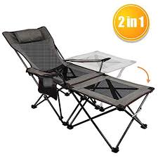 xgear 2 in 1 folding camping chair portable lounge chair with detachable table for camping fishing beach and picnics all4hiking com camping chair camping chairs portable camping chair