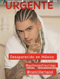 El presidente de Colombia, Gustavo Petro, pidió apoyo a Claudia Sheinbaum  Pardo, para localizar al cantante B King y a su compañero Jorge Herrera,  desaparecidos en Sonora tras un concierto. Petro señaló