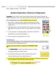 Why do you think these elements are grouped in the same family? Gizmo Electron Configuration Activity Completed Docx Name Milagros Escalante Date Student Exploration Electron Configuration Vocabulary Atomic Number Course Hero