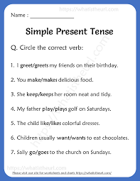 Examples of when to use simple present for habits or repeated, regular events the bus comes at 7 am every… Simple Present Tense Worksheets For Grade 2 Your Home Teacher