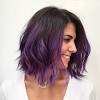 Shoulder Length Purple Ombre Short Hair