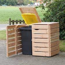 Wooden Garbage Can Holder Outdoor Trash Can Holder Garbage Can Enclosure Outdoor Trash Can Storage Ideas Trash Can Shed Ga Garden Storage Shed Storage Diy Shed