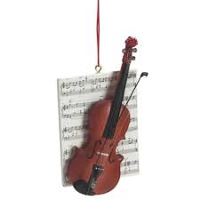 Violin Instrument With Music Sheet Christmas Ornament Music Christmas Ornaments Music Ornaments Vintage Inspired Christmas Ornaments