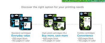 Save up to 50% and never run out with hp's ink delivery service. Amazon Com Original Hp 64xl Tri Color High Yield Ink Cartridge Works With Hp Envy Photo 6200 7100 7800 Series Eligible For Instant Ink N9j91an Electronics