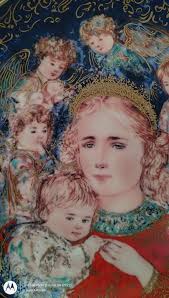 Vintage 1985 Edna Hibel Christmas Plate "the Angels Message" IOB