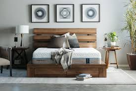 Mid Century Modern Planked Storage Bed In Brown Mathis Brothers Furniture Mid Century Bedroom Design Master Bedrooms Decor Mid Century Bedroom