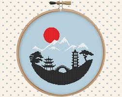 We have been designing and selling our own cross stitch designs. Japanese Landscape Cross Stitch Pattern Pdf Instant Download Etsy Cross Stitch Landscape Cross Stitch Patterns Japanese Embroidery