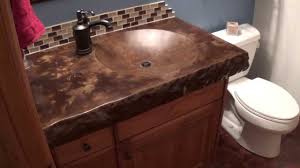 concrete shallow sink with acid