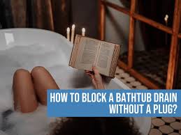 Remove any plugs or water stoppers and position the plunger over the drain. How To Block A Bathtub Drain Without A Plug Diy Bathtub Stopper