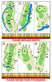 18 Hole Tantara Yardage Card Stoneleigh Deer Park Golf