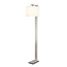 Our table and floor lamps bring essential warm light to your living space, enriching your home with soft illumination to dark corners. Contemporary Brushed Nickel Floor Lamp With White Fabric Shade