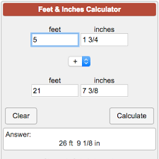 feet and inches calculator