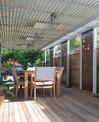 Painted Slats With Skylights Covering A Laserlite Roof Patio Deck Designs Pergola Outdoor Rooms