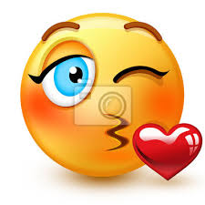 Zeichen für beste wünsche und segen. Nettes Kuss Gesicht Emoticon Oder 3d Werfen Ein Kuss Emoji Das Leinwandbilder Bilder Emoticons Smileys Erroten Myloview De