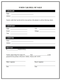 Generic auto bill of sale form. Used Car Bill Of Sale Template Bill Of Sale Car Bill Of Sale Template Cars For Sale Used