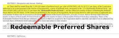 Company abc issues redeemable stock that are mandatorily redeemable at a liquidation preference of $40 three years later. Redeemable Preference Shares Examples Definition How It Works