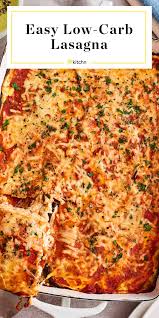 You Won T Miss The Noodles In This Cheesy Low Carb Lasagna Recipe In 2020 Lasagna Eggplant Lasagna Low Carb Lasagna