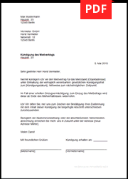 Kündigungsschreiben downloaden und mietvertrag kündigen. Kundigung Mietvertrag Muster Kundigung Als Vorlage