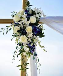 Blue orchid bouquet wedding bouquet in abbotsford bc buckets. Wedding Ceremony Arch Flowers Blue Orchid White Roses White Orchids Elegant Clean Man Wedding Ceremony Flowers Beach Wedding Flowers Blue Orchid Wedding