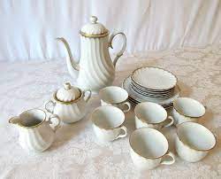 Vintage White Bone China Schirnding Germany 18 Piece Tea And Dessert Set Dessert Set Bone China Tea Set White Vintage