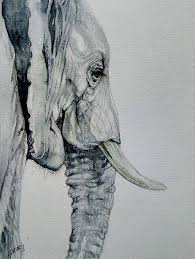 Artwork African Art Black And White Elephant Painting Large Watercolour Black And White Wall Decor Animal Wildlife Unusual Painting Birthday Gift For Men African Art With Images Elephant Painting African Art Elephant